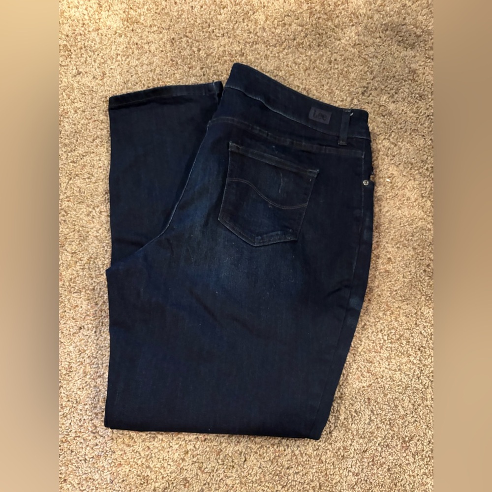 LEE Dark Blue Straight-Leg Jeans- 20W-Like NEW